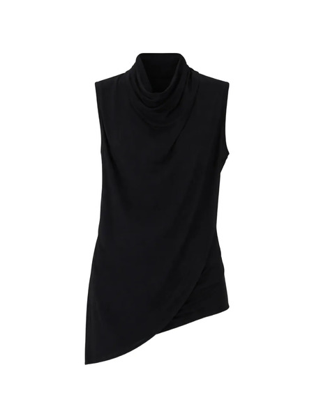  Twinset Top Drapeado Con Cuello Desbocado - Negro 