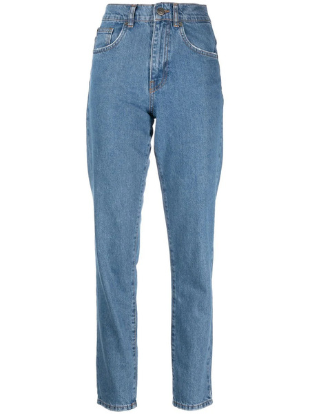  Twinset Vaqueros Ajustados Con Logo Bordado - Azul 