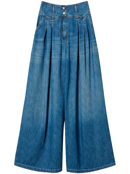  Twinset Vaqueros Anchos Con Pinzas - Azul 