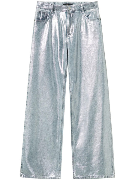  Twinset Vaqueros Anchos Revestidos - Plateado 