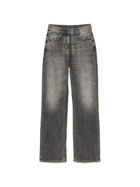  Twinset Vaqueros Con Cinco Bolsillos Y Strass - Gris 