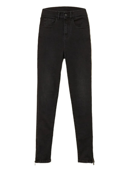  Twinset Vaqueros Con Cremallera - Negro 
