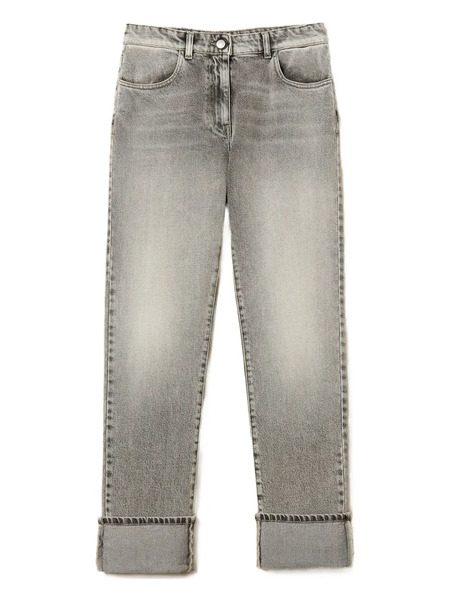  Twinset Vaqueros Con Parche Del Logo - Gris 