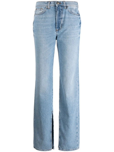  Twinset Vaqueros Rectos De Talle Alto - Azul 