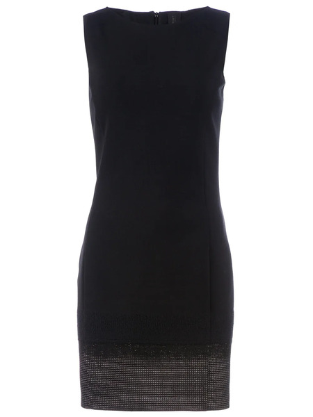  Twisty Parallel Universe Textured Hem Shift Dress - Negro 