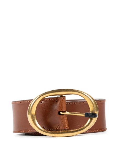  Twp Oval-buckle Leather Belt - Marrón 