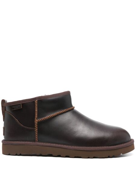  Ugg Botas Classic Ultra Mini Lthr Regen - Marrón 
