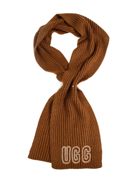  Ugg Bufanda De Canalé Con Logo - Marrón 