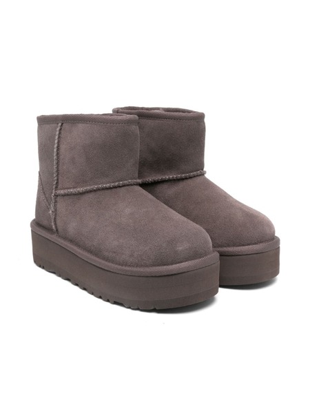  Ugg Kids Botas Classic Mini Con Plataforma - Gris 