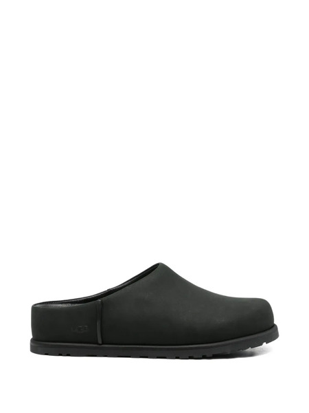  Ugg Mules Planos Con Puntera Redonda - Negro 