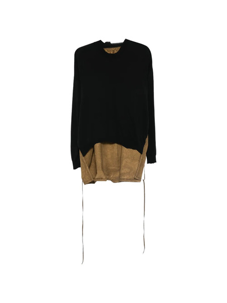  Uma Wang Jersey Con Panel En Contraste - Negro 