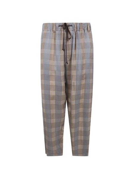  Uma Wang Pantalones A Cuadros Con Cordones - Neutro 