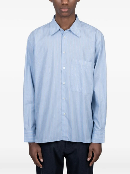  Universal Works Camisa A Rayas - Azul 