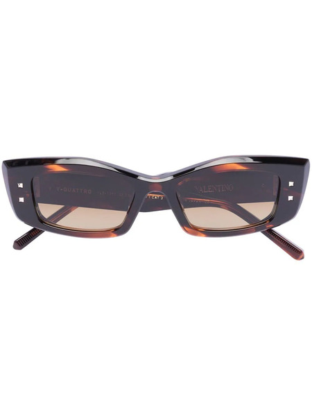  Valentino Garavani Eyewear Gafas De Sol Con Montura Rectangular - Marrón 