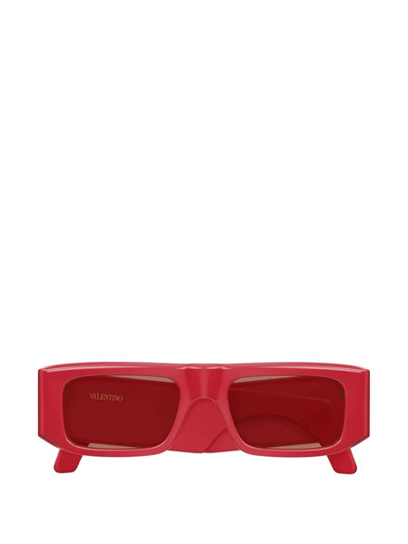  Valentino Garavani Eyewear Gafas De Sol Con Montura Rectangular - Rojo 