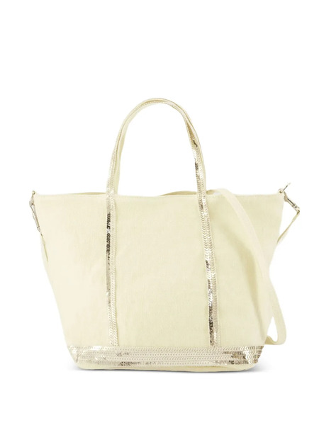  Vanessa Bruno Bolso Shopper Cabas Con Ribete De Lentejuelas Pequeño - Neutro 