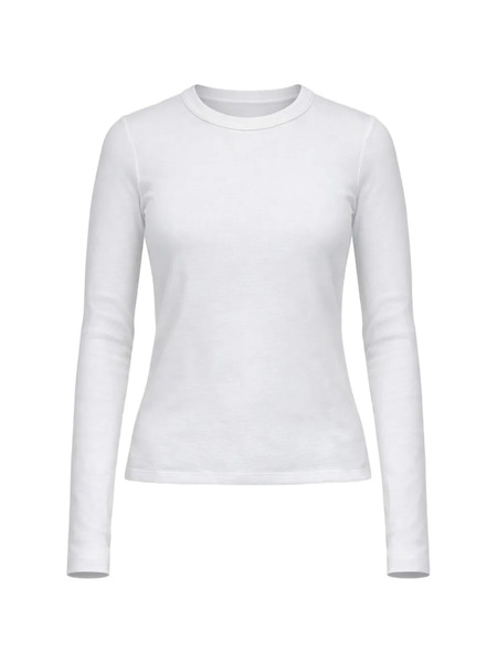 Velvet Jersey De Punto De Manga Larga - Blanco 