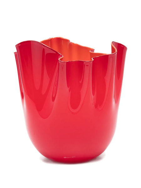  Venini Jarrón Fazzoletto - Rojo 
