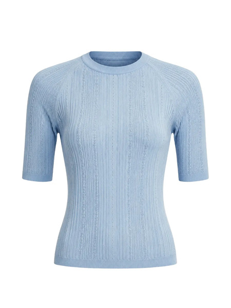  Veronica Beard Brielle Pointelle-knit Sweater - Azul 