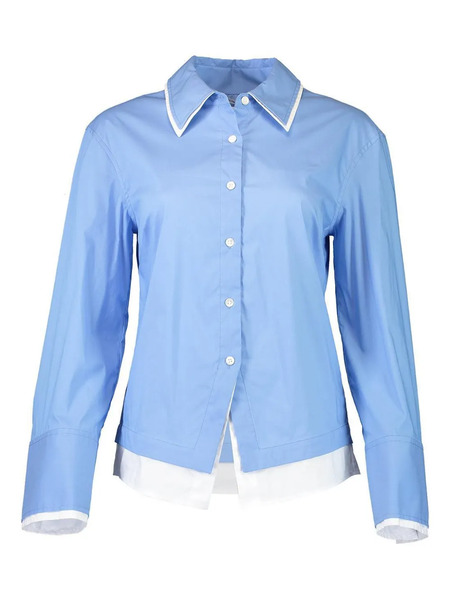  Veronica Beard Camisa Bonnie Con Cuello - Azul 