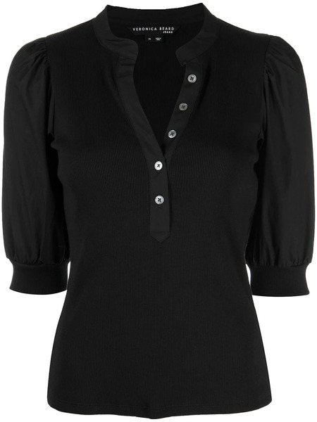  Veronica Beard Top Coralee Con Botones - Negro 