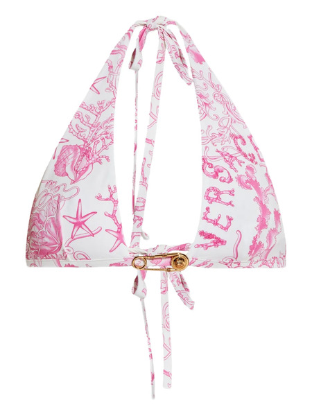  Versace Bikini Con Cuello Halter - Rosa 