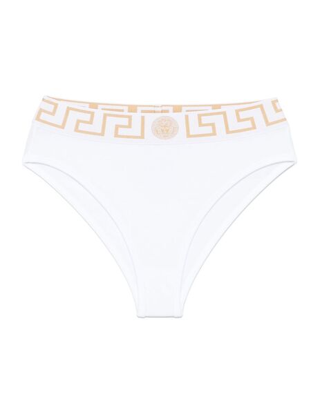  Versace Bragas Con Borde Greca - Blanco 