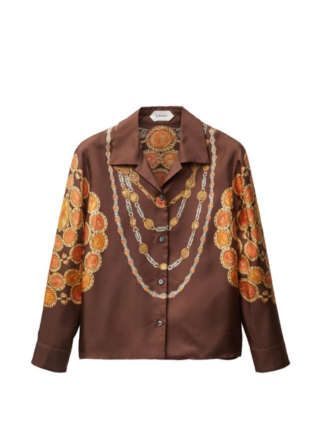  Versace Camisa Estampada - Marrón 