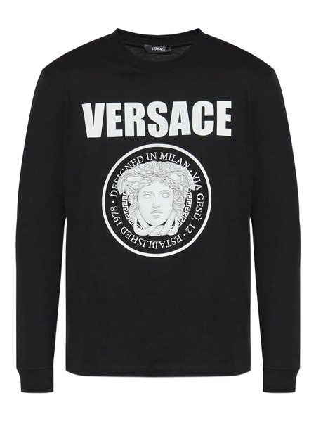 Versace Camiseta Con Logo Medusa - Negro 