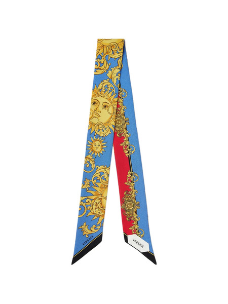  Versace Cinta De Sarga Y Seda Estampada - Azul 