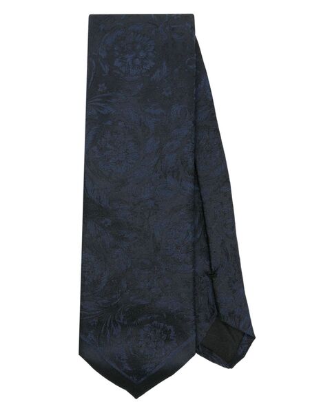  Versace Corbata Barocco En Jacquard - Azul 