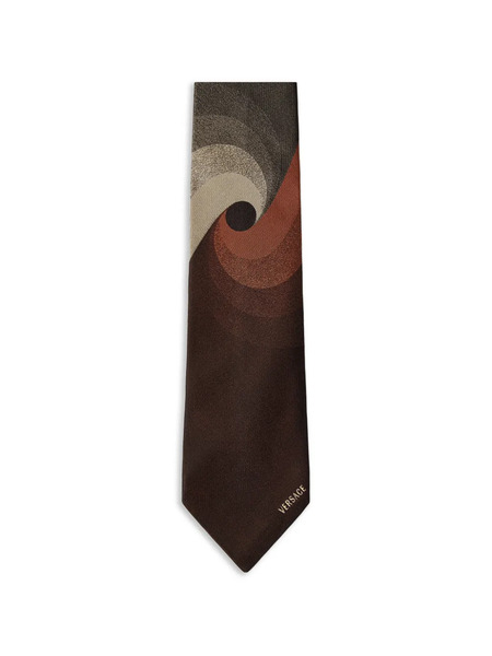  Versace Corbata De Seda Estampada - Marrón 