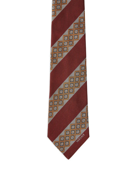  Versace Corbata De Seda Estampada - Rojo 