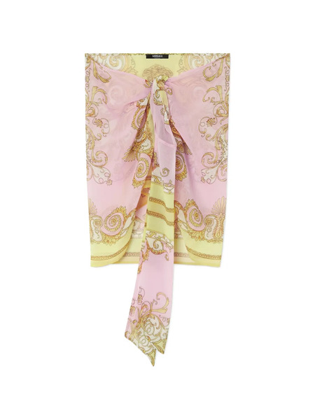  Versace Falda Con Fular Estampado - Rosa 
