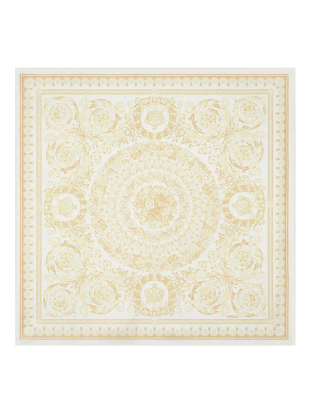  Versace Fular Con Estampado Barocco - Blanco 