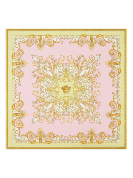  Versace Fular De Seda Con Estampado Spring Barocco - Rosa 