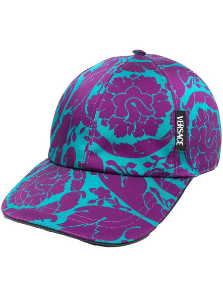  Versace Gorra Con Motivo Floral - Azul 
