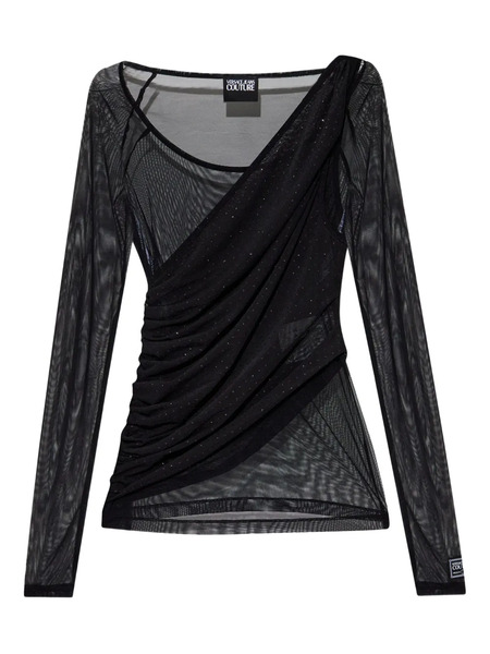  Versace Jeans Couture Top Drapeado - Negro 