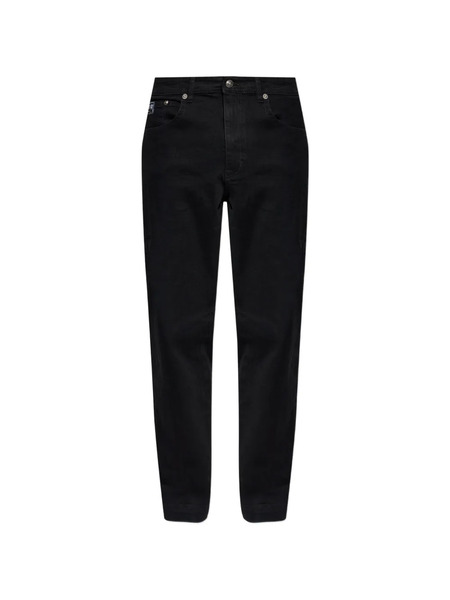  Versace Jeans Couture Vaqueros Con Parche Del Logo - Negro 