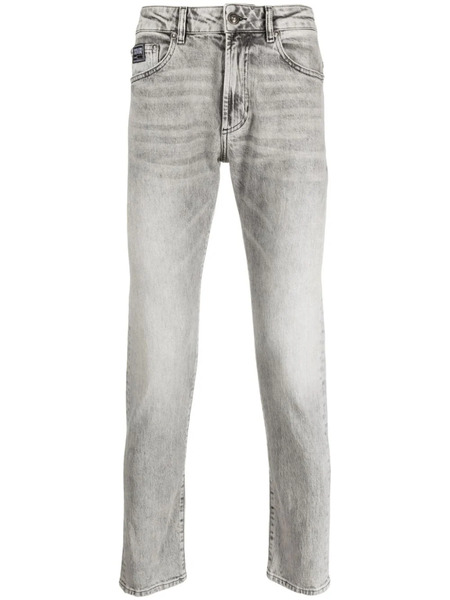  Versace Jeans Couture Vaqueros Rectos Con Efecto Desgastado - Gris 
