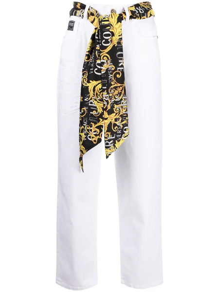  Versace Jeans Couture Vaqueros Rectos Con Pañuelo - Blanco 