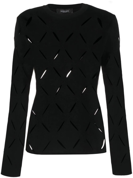  Versace Jersey Con Aberturas - Negro 