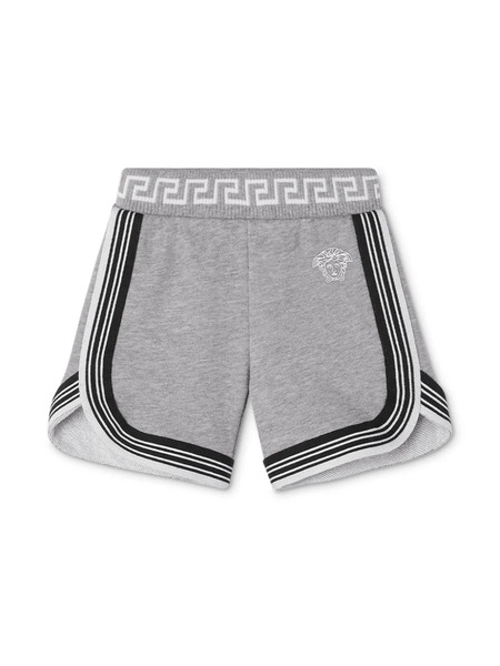  Versace Kids Bermudas Con Estampado Greca - Gris 