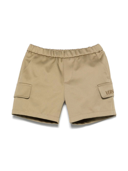  Versace Kids Bermudas Con Logo Bordado - Neutro 