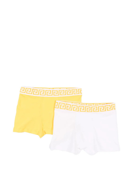  Versace Kids Bóxer Con Estampado Greca - Amarillo 
