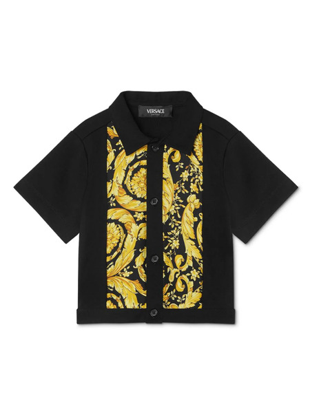  Versace Kids Camisa Con Estampado Barocco - Negro 