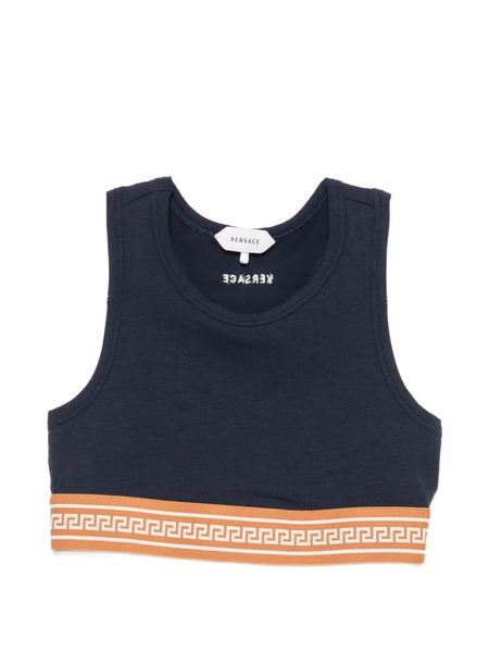  Versace Kids Greca-band Crop Top - Azul 