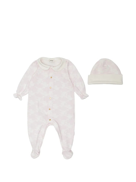  Versace Kids Logo-engraved Buttoned Sleepsuit Set - Rosa 