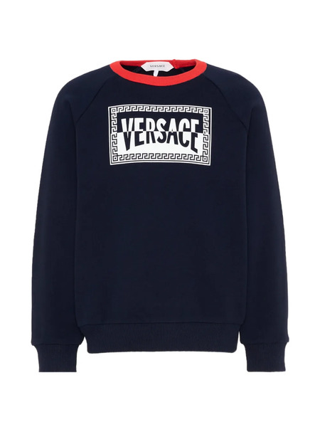  Versace Kids Sudadera Con Logo Estampado - Azul 