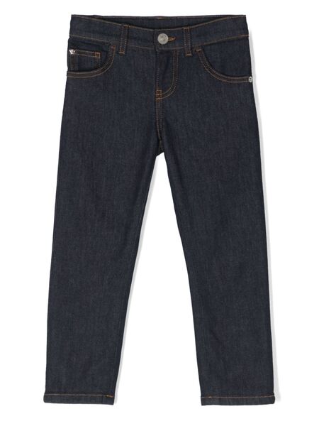  Versace Kids Vaqueros Slim Con Placa Medusa - Azul 